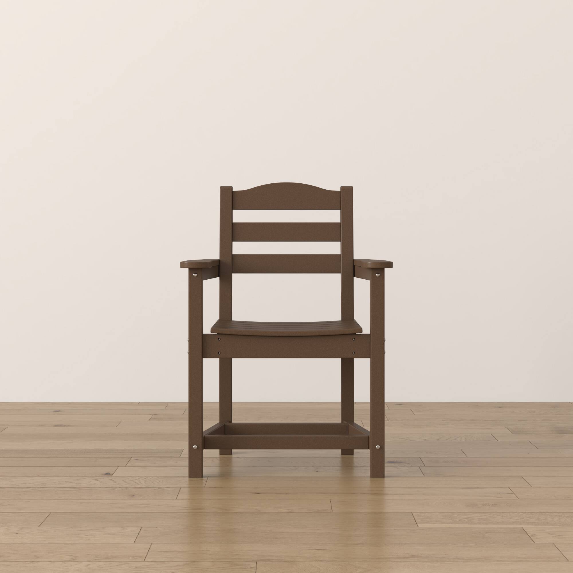 Alt View 6. Famapy - Pairs of HDPE Outdoor Dining Chair - 4 Colors Weatherproof Patio Armchair for Garden, Poolside 330LBS Capacity - Dark Brown.