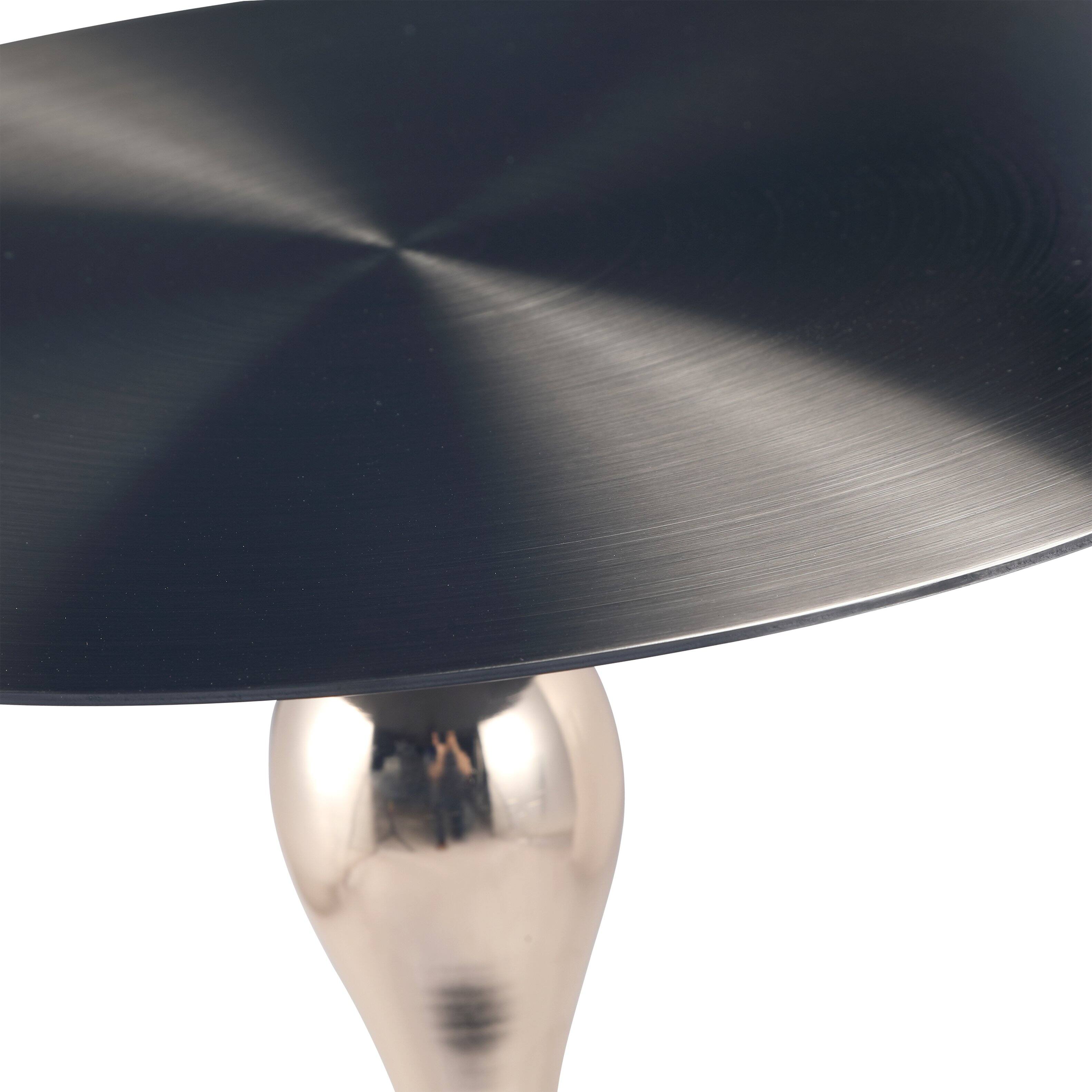 Alt View 8. LeisureMod - Savoy Black Circular Top End Table with Powder Coated Finish for Living Room/Offices - Matte Black.