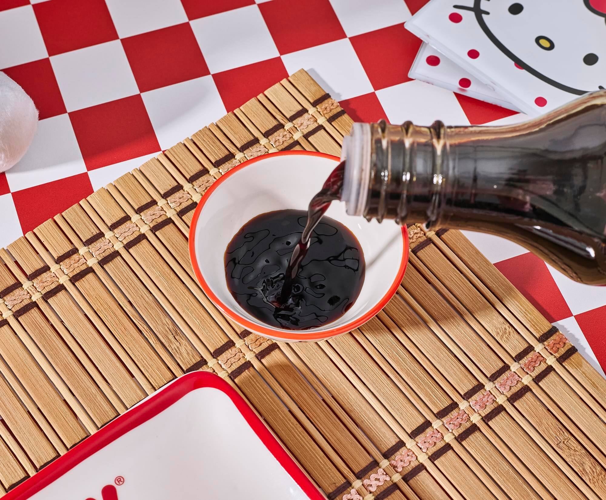 Alt View 6. Silver Buffalo - Sanrio Hello Kitty Icons 3-Piece Sushi Set With Sauce Bowl and Chopsticks - White.