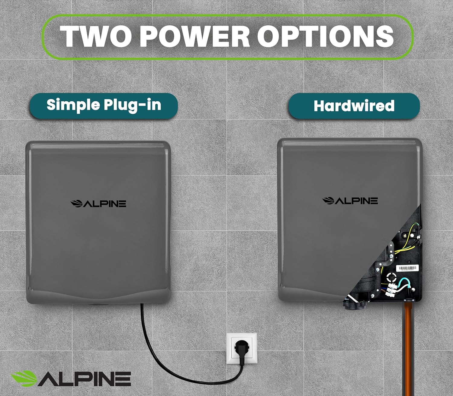 TWO POWER OPTIONS
Simple Plug-in
Hardwired
ALPINE
ALPINE