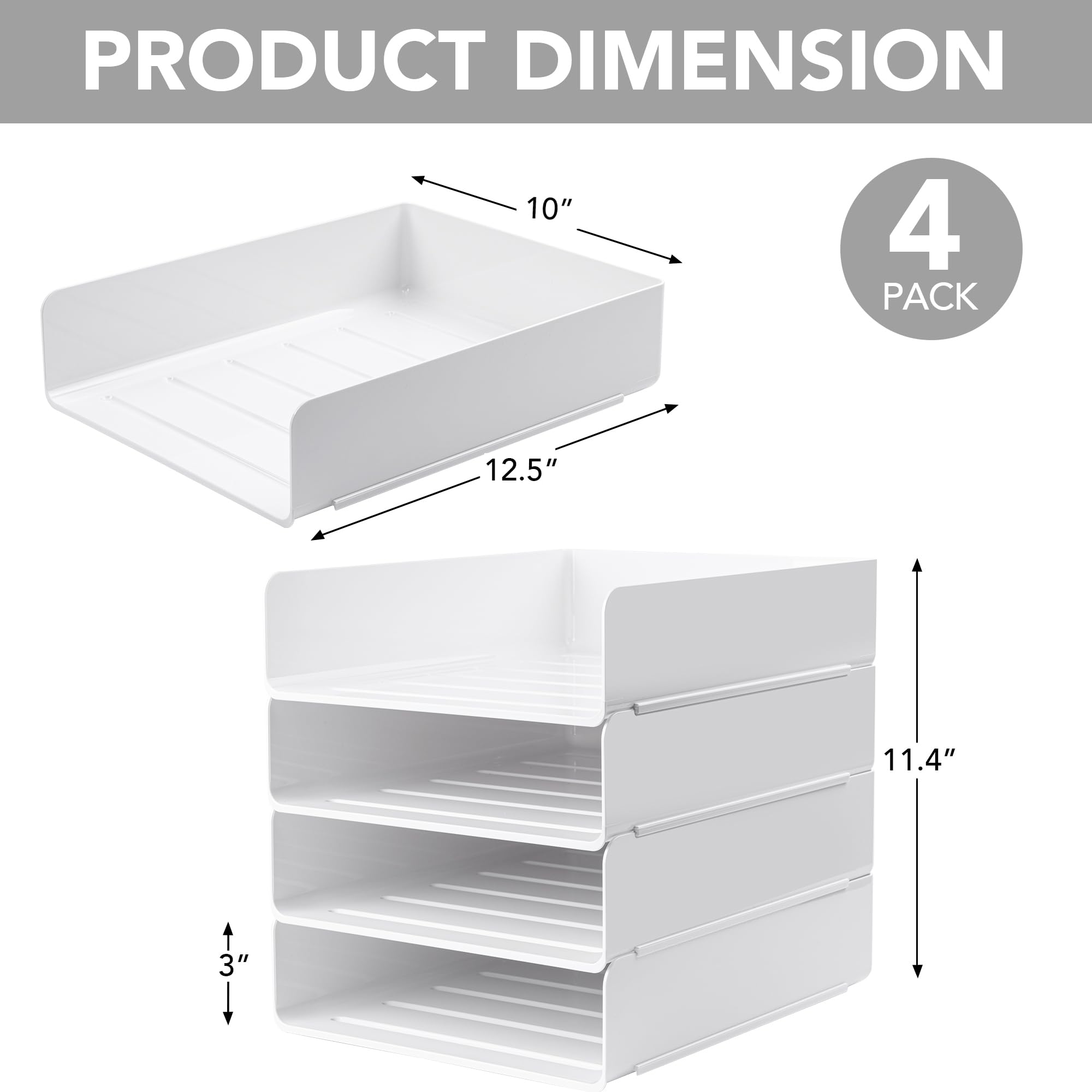 PRODUCT DIMENSION  
10" x 12.5" x 11.4"  
4 PACK  
3"