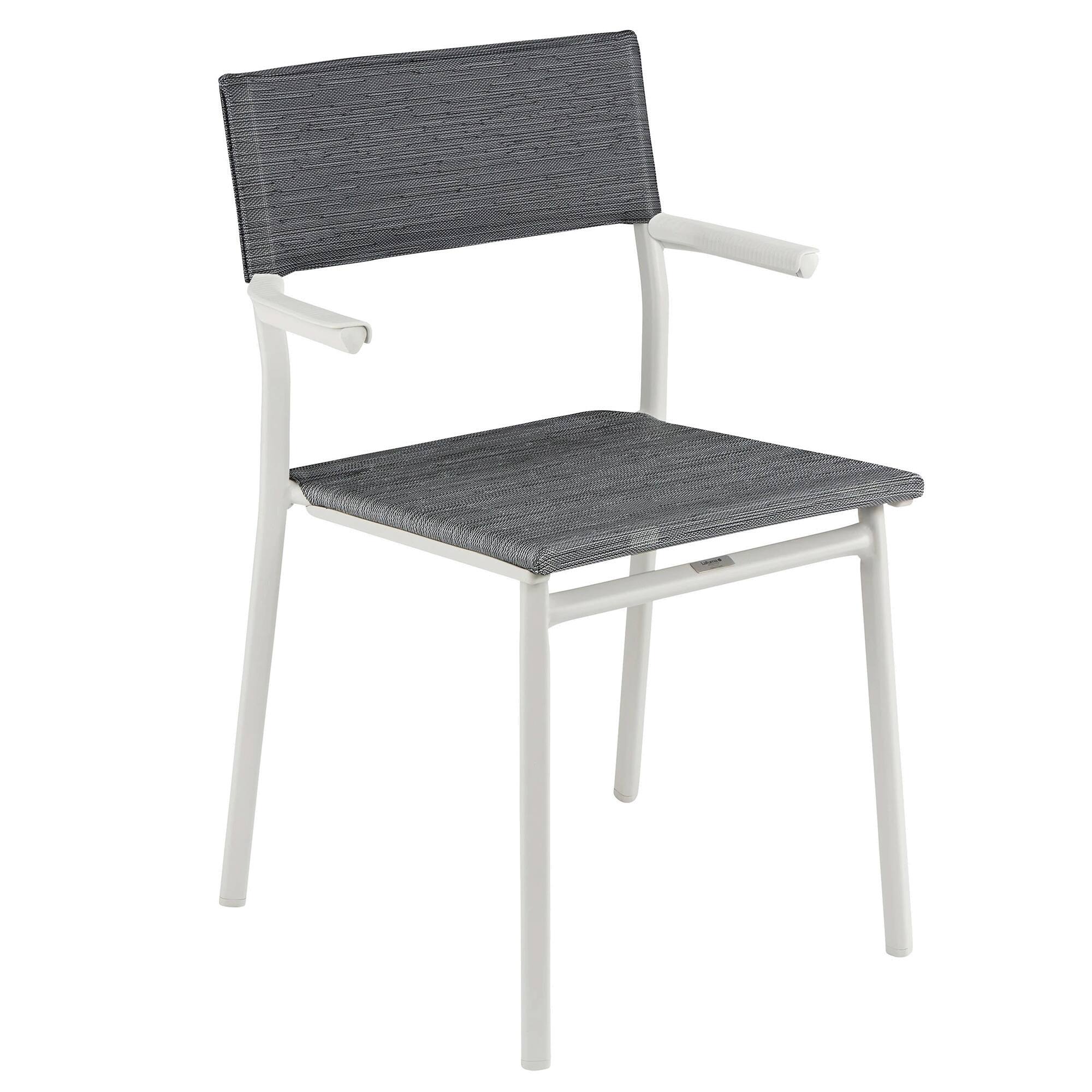 Front. Lafuma - Lafuma Batyline Duo ORON Durable Outdoor Armchair, Sand/Obsidian (Set of 2) - Sand Frame - Obsidian.