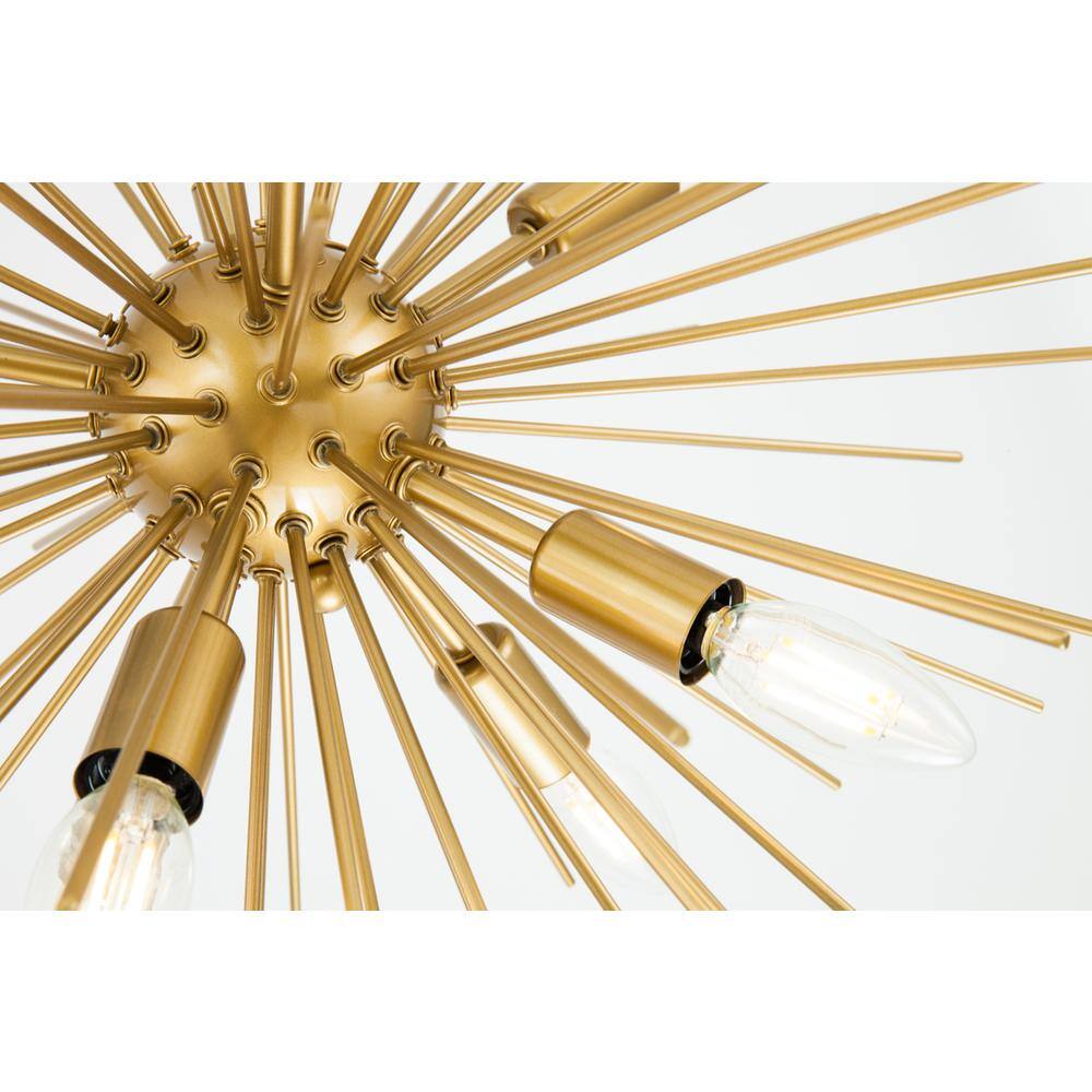 Back. Living District - Timber 8 light Brass pendant - Brass.