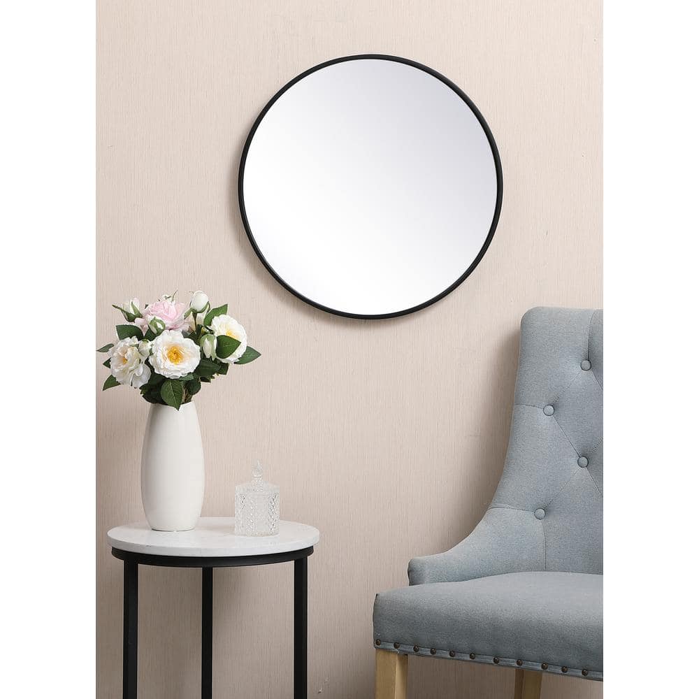Elegant Decor - Metal frame round mirror 21 inch - Black price history on PriceWatchPro
