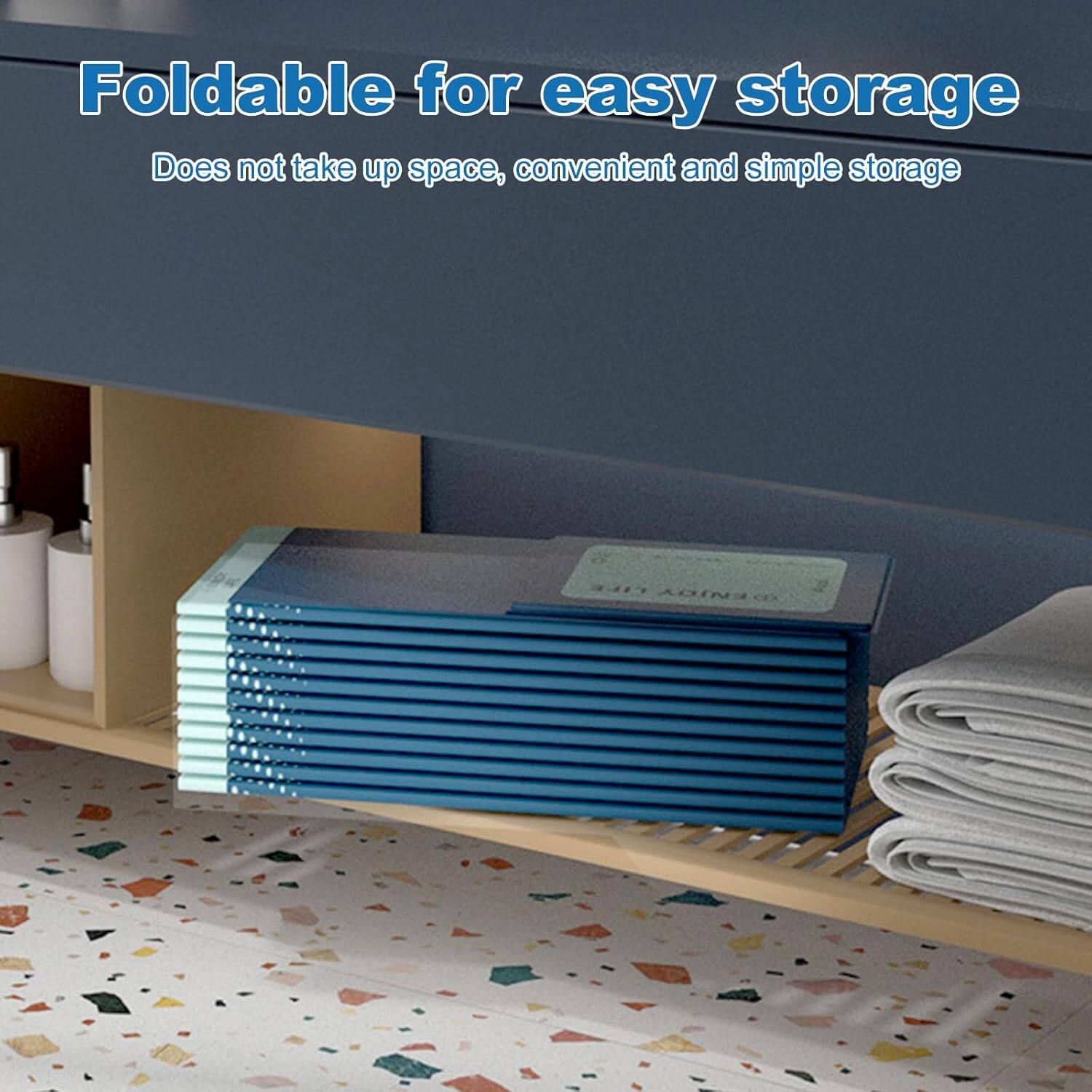 Foldable for easy storage. Does not take up space, convenient and simple storage.
