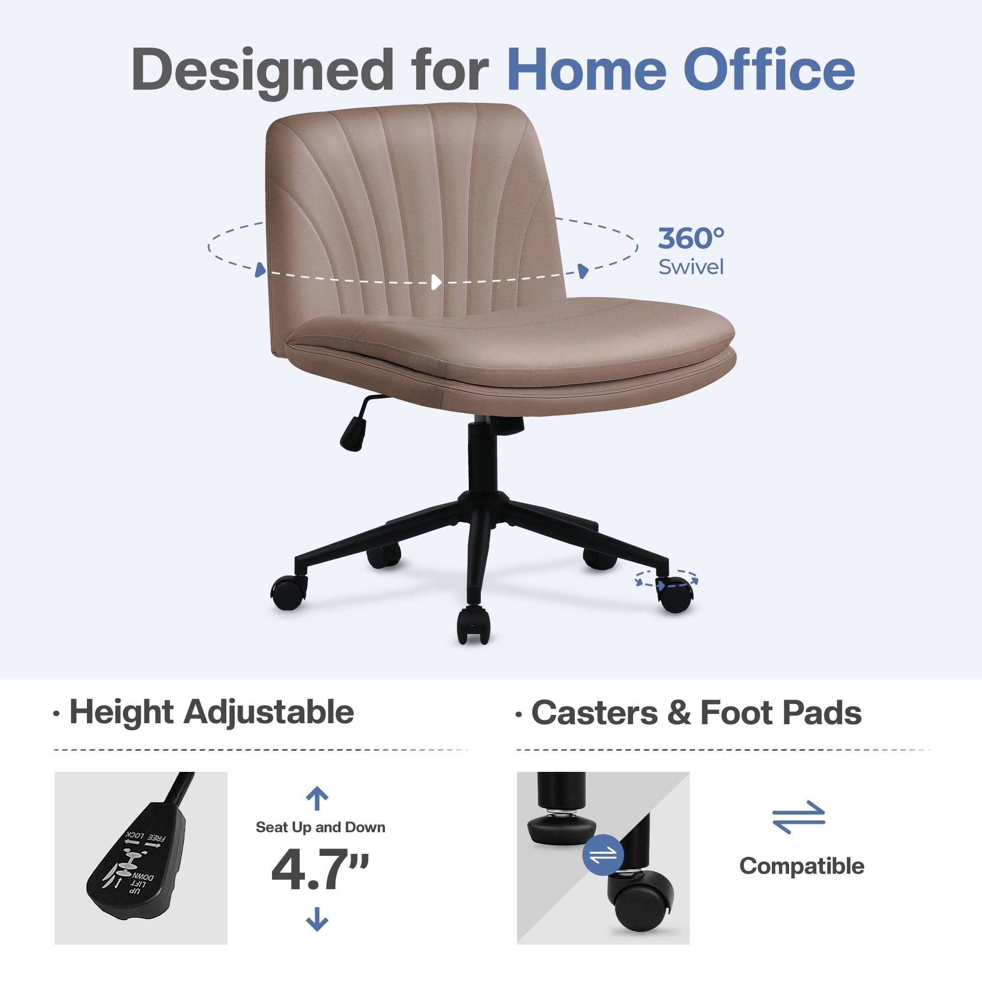 Designed for Home Office

- 360° Swivel
- Height Adjustable
  - Seat Up and Down 4.7"
- Casters & Foot Pads
  - Compatible
