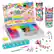 The image features a colorful Rainbow Loom Mega Set Combo, which includes a variety of looms and accessories. The set is designed for creating colorful bracelets and other crafts. The looms are made of plastic and come in different colors, making them visually appealing and fun to use. The set also includes a booklet with instructions for creating various loom designs. The looms are arranged in a box, making them easy to store and transport. Overall, this set is perfect for anyone who enjoys crafting and creating colorful, unique bracelets and accessories.
