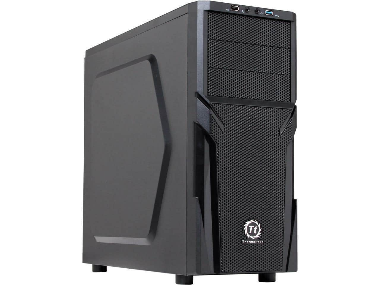 Thermaltake - versa h21 mid tower computer case with usb 3.0 and all-black interio - Black