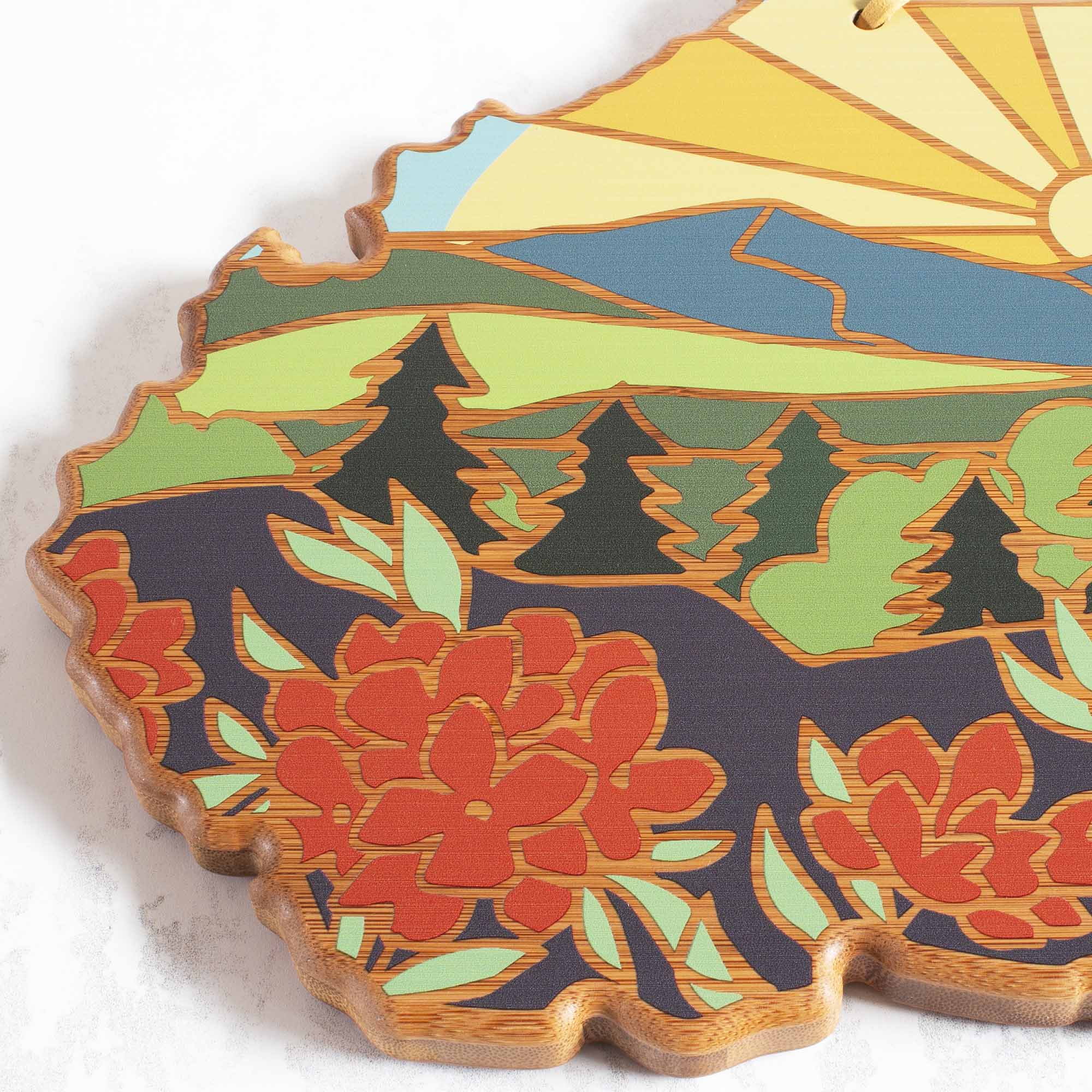 Alt View 1. Totally Bamboo - West Virginia Cutting Board with Artwork by Summer Stokes.