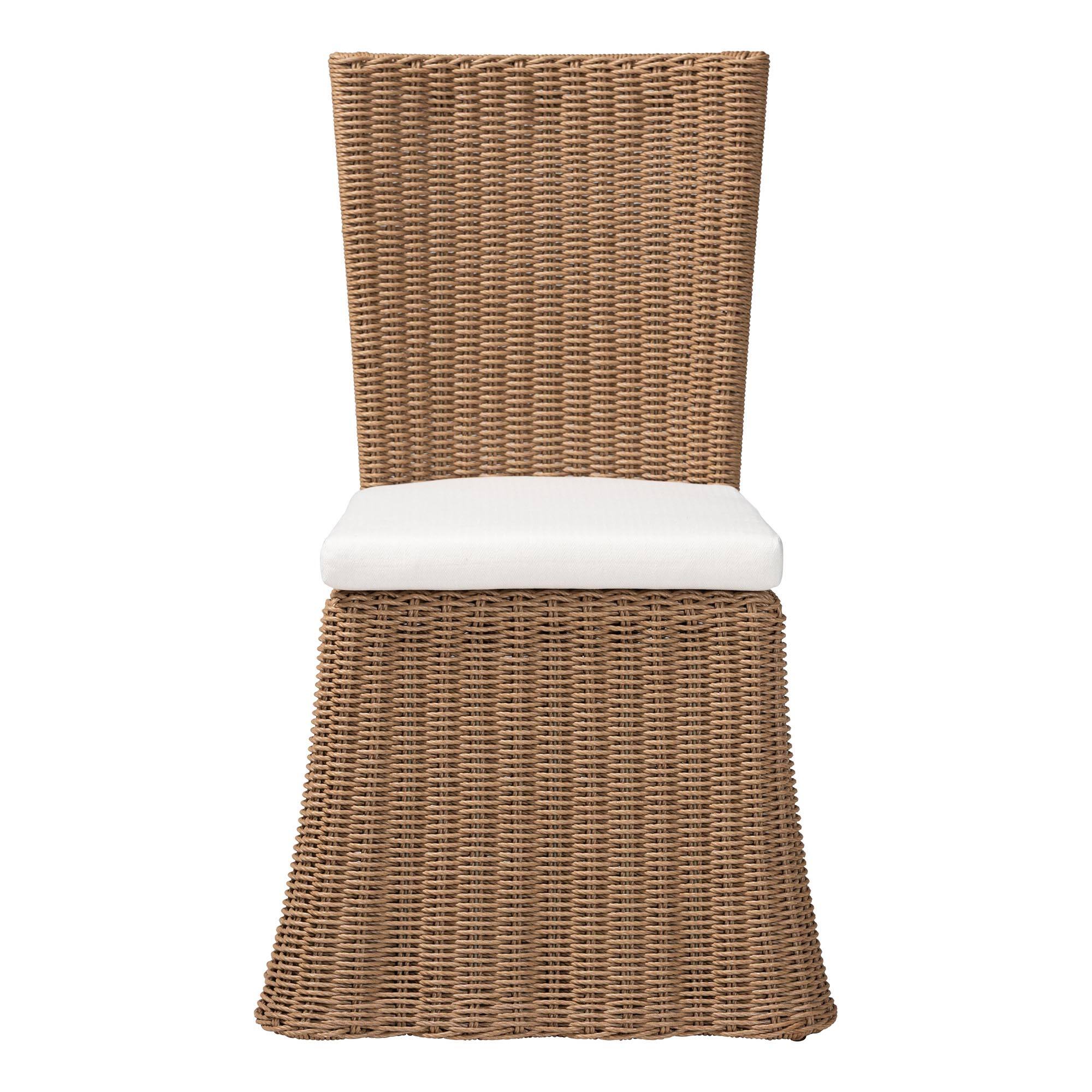 Angle. bali & pari - Serge Woven Seagrass Dining Chair - Light Brown.