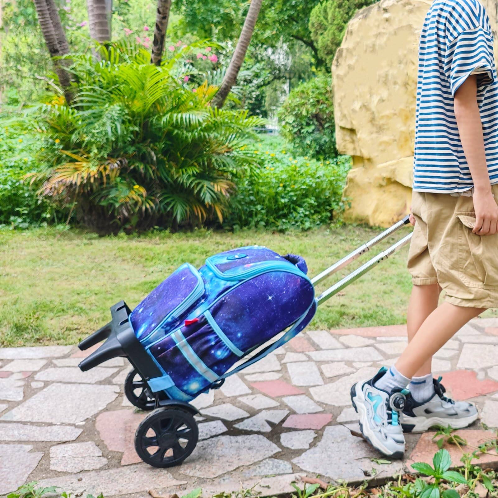 Fabibe Folding Backpack Trolley With Large Solid Tank Wheels Aluminum ...