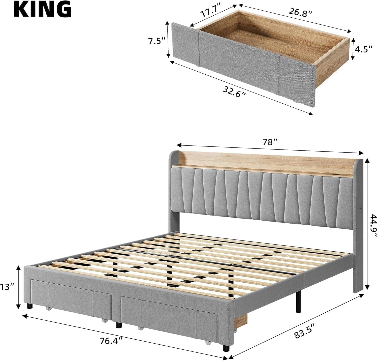 KING  
17.7" x 26.8" x 7.5" x 4.5" x 32.6" x 78" x 44.9" x 13" x 76.4" x 83.5"