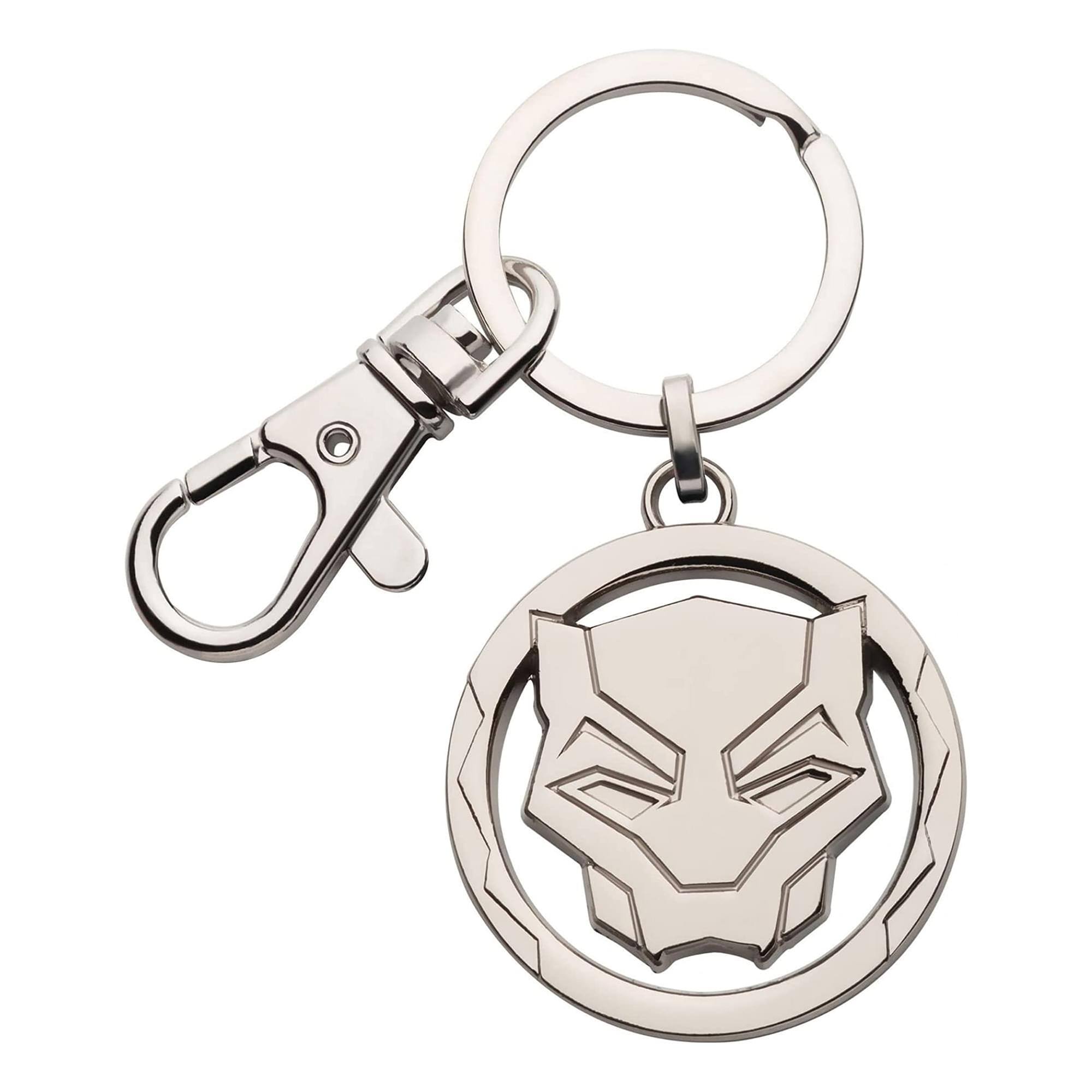 Front. Marvel - Marvel Black Panther Wakanda Forever Panther Symbol Keychain - Silver.