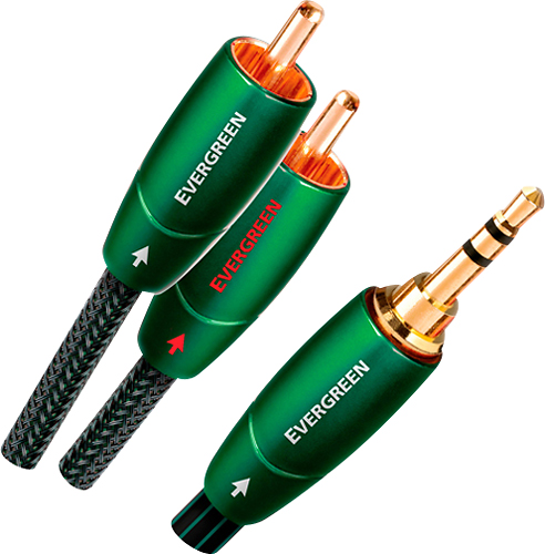 Angle View: AudioQuest - Evergreen 3.3' Analog Interconnect Cable - Green