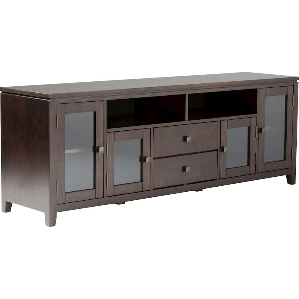 Angle View: Simpli Home - Cosmopolitan TV Cabinet for Most TVs Up to 80" - Dark Coffee Brown