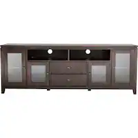 Simpli Home - Cosmopolitan TV Cabinet for Most TVs Up to 80" - Dark Coffee Brown - Front_Zoom