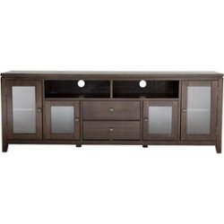 Simpli Home - Cosmopolitan TV Cabinet for Most TVs Up to 80" - Dark Coffee Brown - Front_Zoom