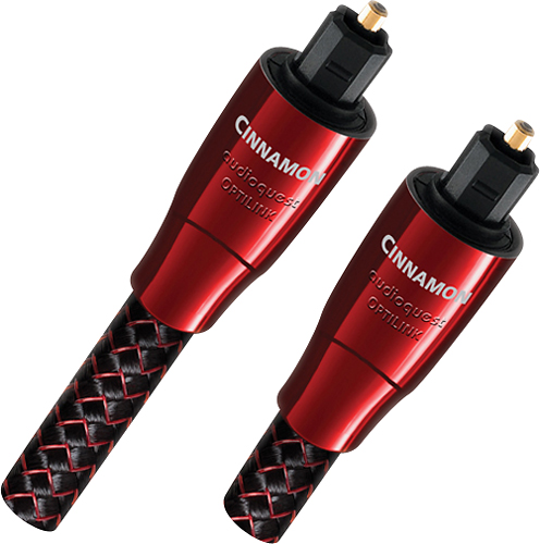 Angle View: AudioQuest - OptiLink Cinnamon 4.9' Digital Optical Interconnect Cable - Red
