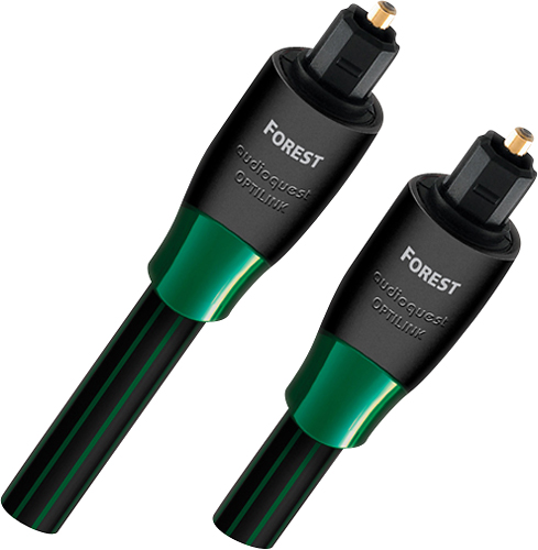 Angle View: AudioQuest - OptiLink Forest 16.4' In-Wall 3.5mm Mini-to-Toslink Optical Cable - Green