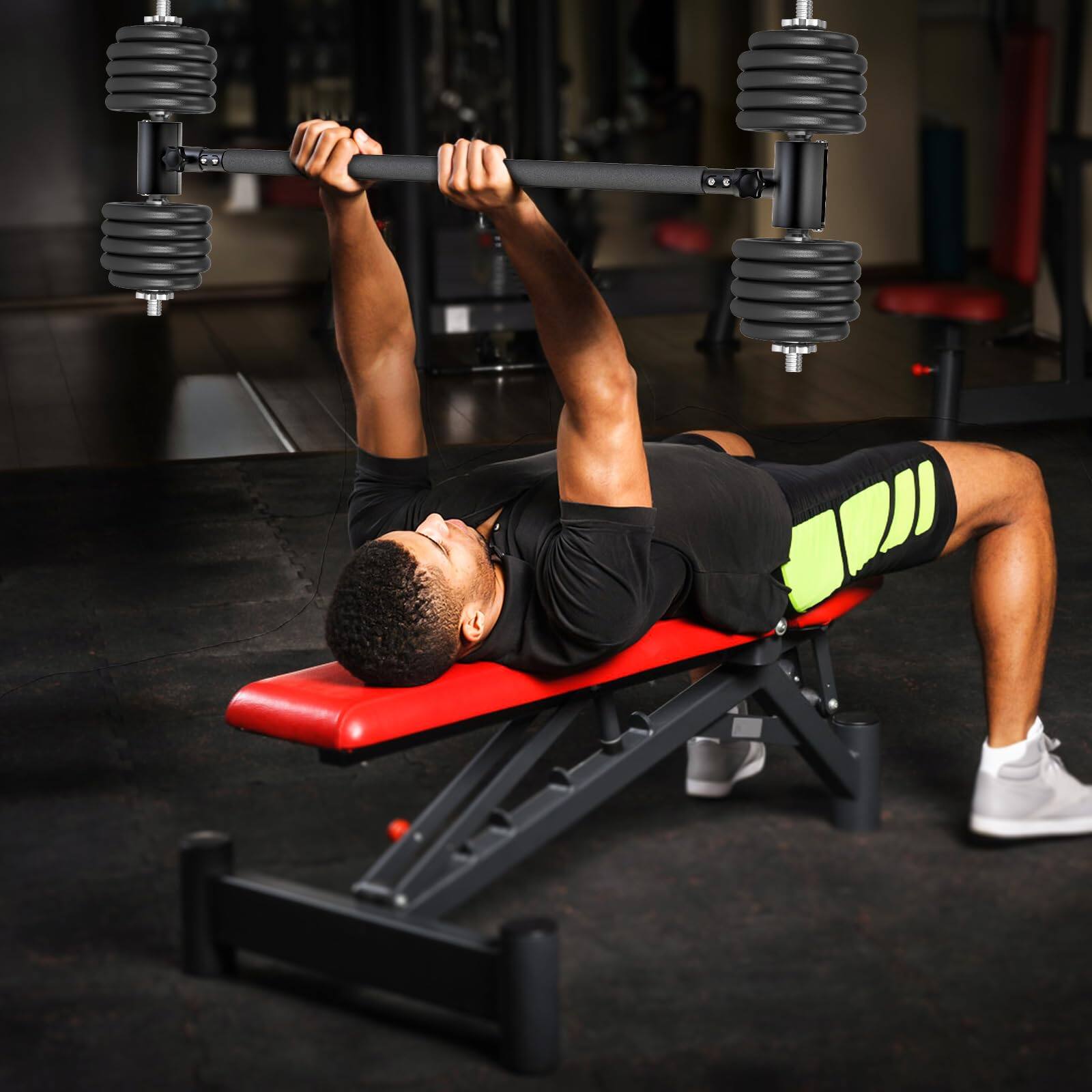 Alt View 1. Refined Abode Design - Adjustable Dumbbell To Barbell Converter Ez Curling Bar Adapter Versatile Weightlifting Equipment For Home - Barbell Converter.