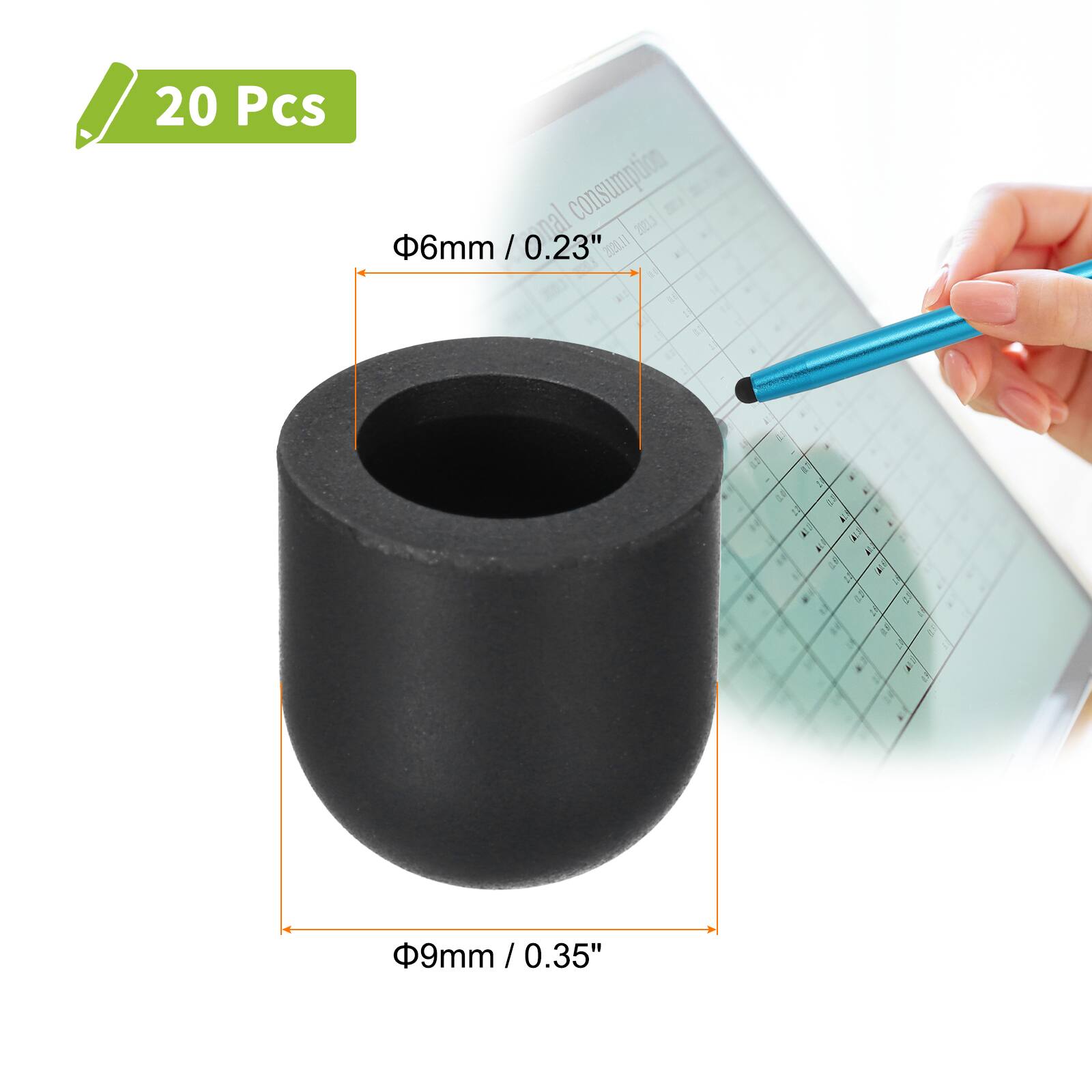 20 Pcs  
Φ6mm / 0.23"  
Φ9mm / 0.35"