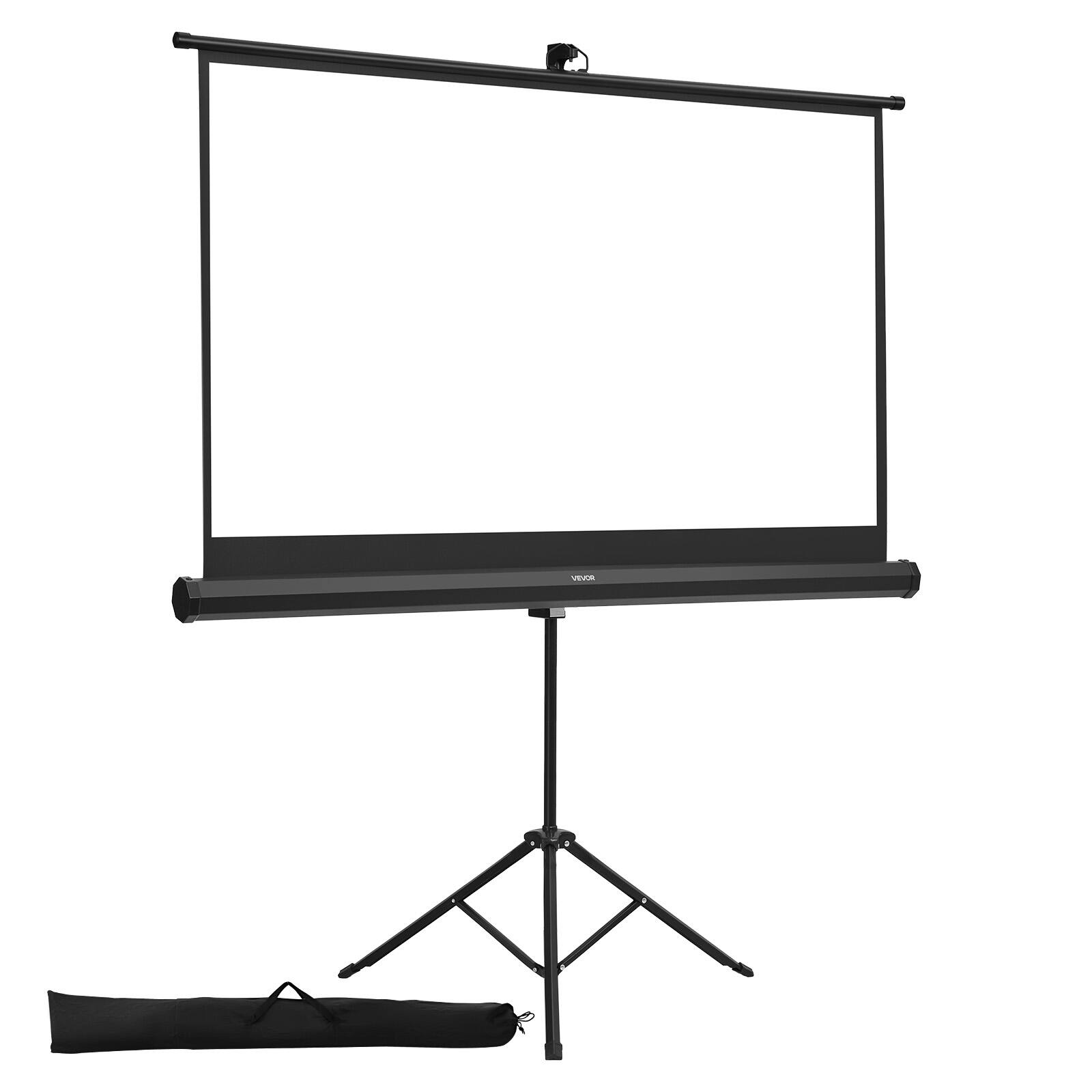 Alt View 5. VEVOR - Projector Screen with Stand, 60Inch 160° Wide Angle Indoor Outdoor Projection Screen, 16:9 4K HD Portable Tripod Screens - Black.
