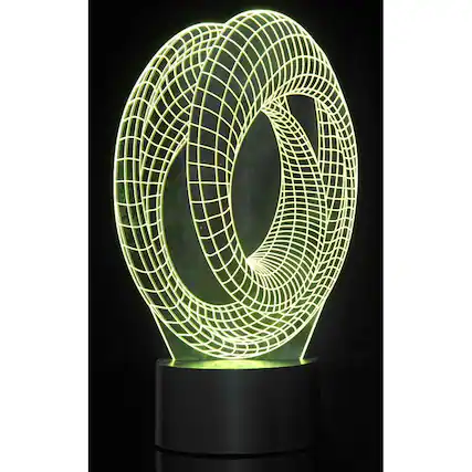 Front. JuzToys - 3D Night Light for Kids, 3D Corkscrew Lighting Laser Cut Precision LED Lights, LED Lamp for Bedrooms and Offices - Black.