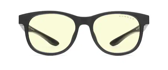 Front. GUNNAR - GUNNAR Computer Glasses - Rush Kids Small, Onyx, Amber Lens - Blue Light Blocking, Relieve Dry Eye, Anti Glare - Onyx.