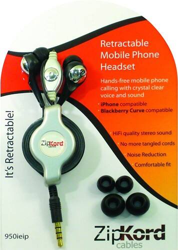 Front Standard. ZipKord - Retractable Stereo Headset.