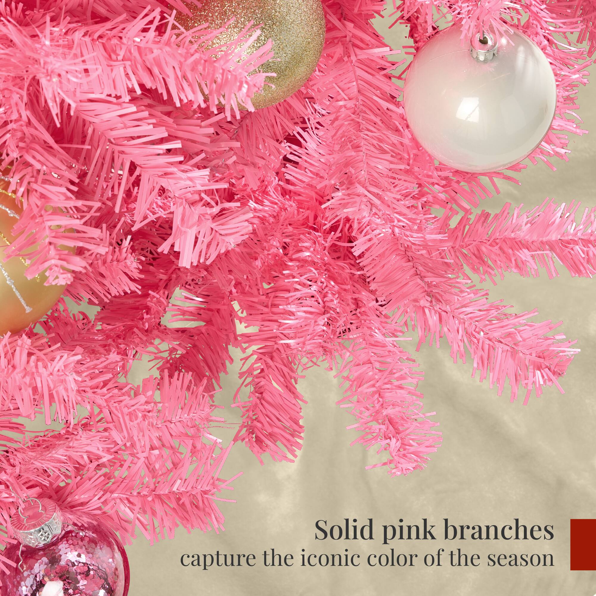 Solid pink branches capture the iconic color of the season