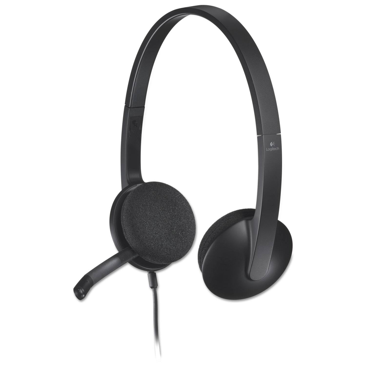 Alt View 1. Logitech - Logitech 981-000507 H340 On-Ear Headset - Binaural - Wired - USB - Black - Black.