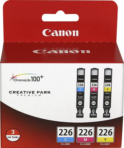 Canon - CLI-226 4-Pack Ink Cartridges + Photo Paper - Black/Cyan/Magenta/Yellow - Larger Front