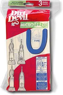 Front Large. Dirt Devil - Ultra Swivel U Microfresh Bags.