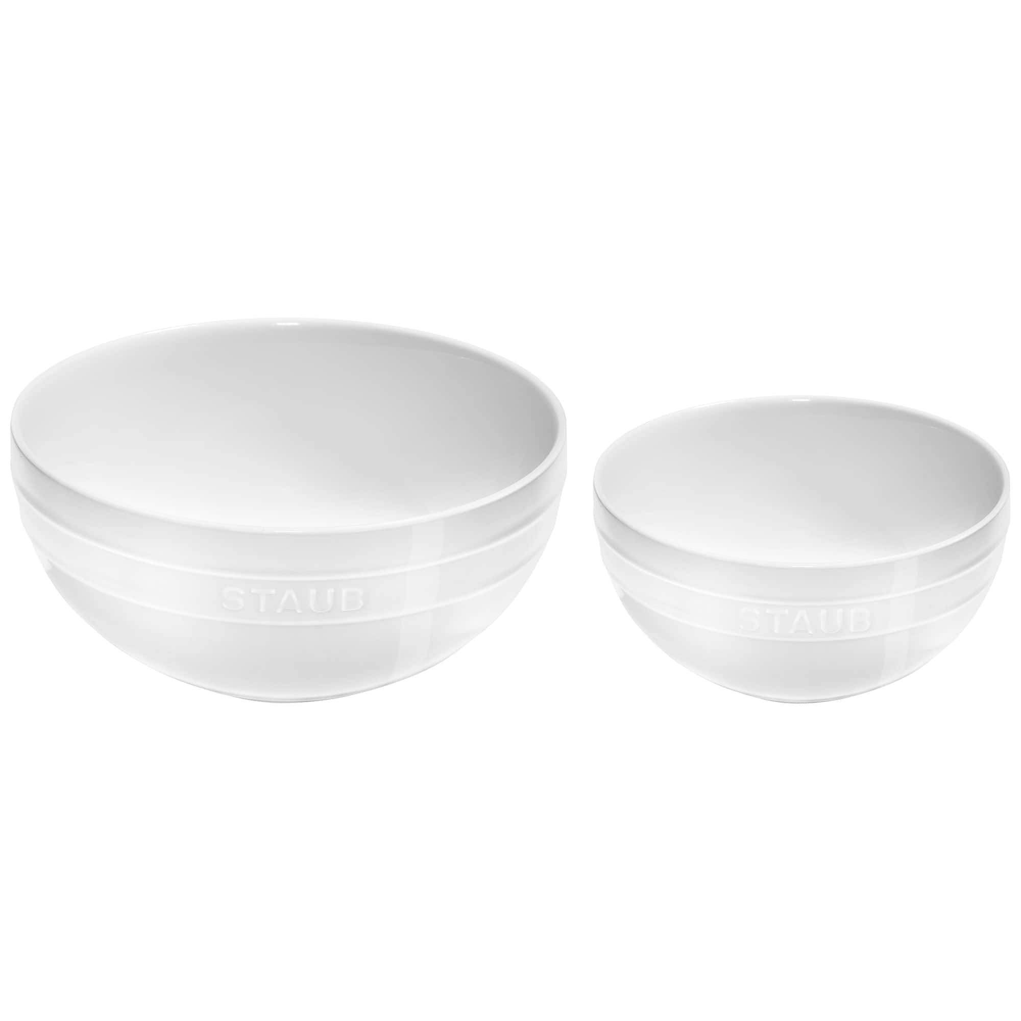 Staub - Ceramic 2-pc Nested Mixing Bowl Set - White