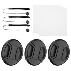 Front. Unique Bargains - 3pcs 86mm Center Pinch Lens Cap for Nikon/Fujifilm/Pentax/Leica - Black.