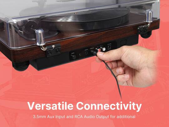 Versatile Connectivity  
3.5mm Aux Input and RCA Audio Output for additional CORD