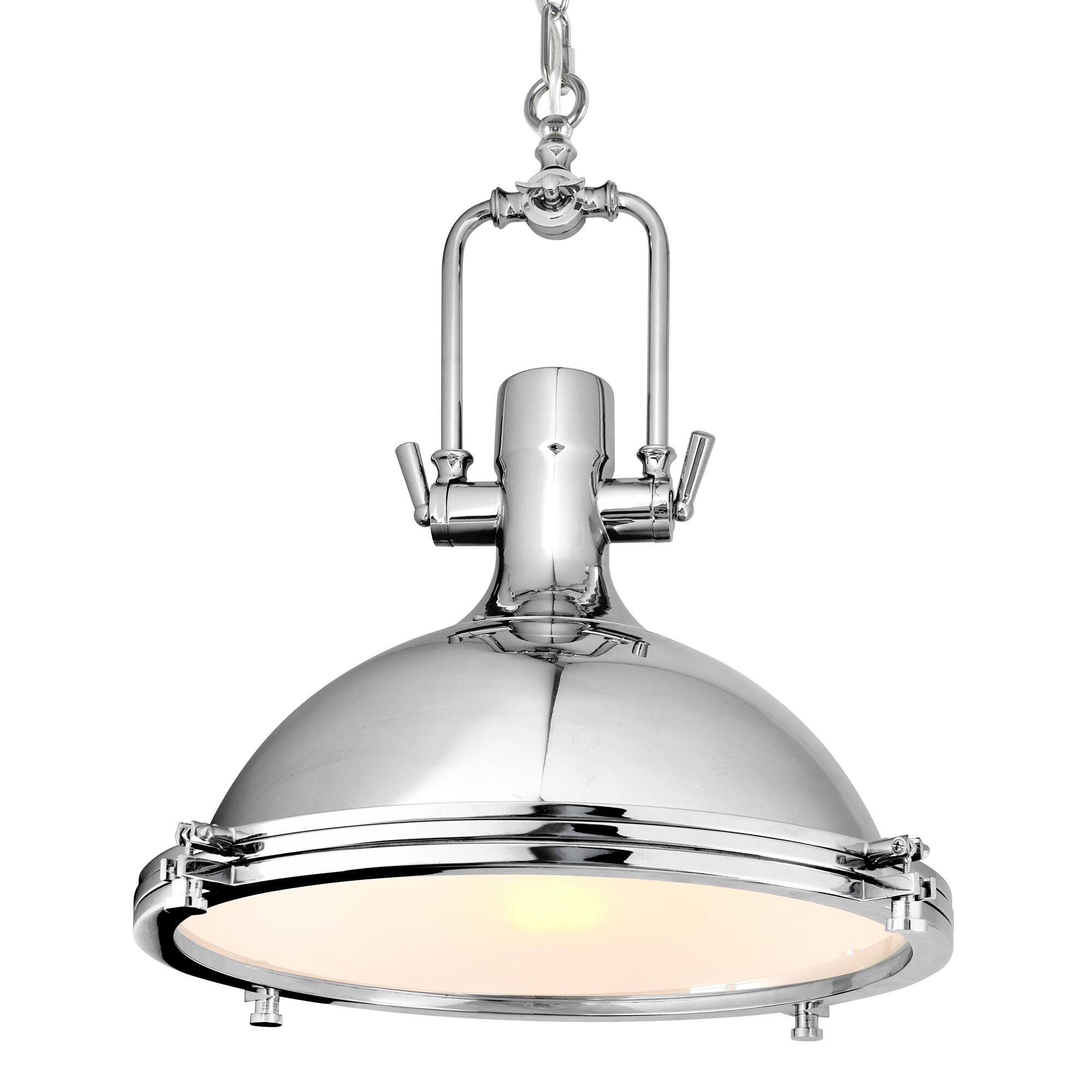 Angle. CWI Lighting - Show 1 Light Down Pendant With Chrome Finish - Chrome.