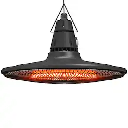 Outsunny - Electric Patio Heater, IP65 Hanging Infrared Outdoor Heater with Carbon Fiber Tube - Black