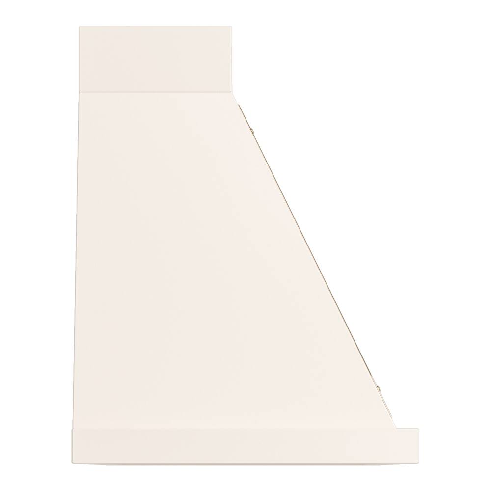 Alt View 2. ILVE - ILVE Nostalgie II Noblesse 48 inch Ducted Wall Mount Range Hood with 600 CFM (Antique White, Brass Trim) - Antique White.