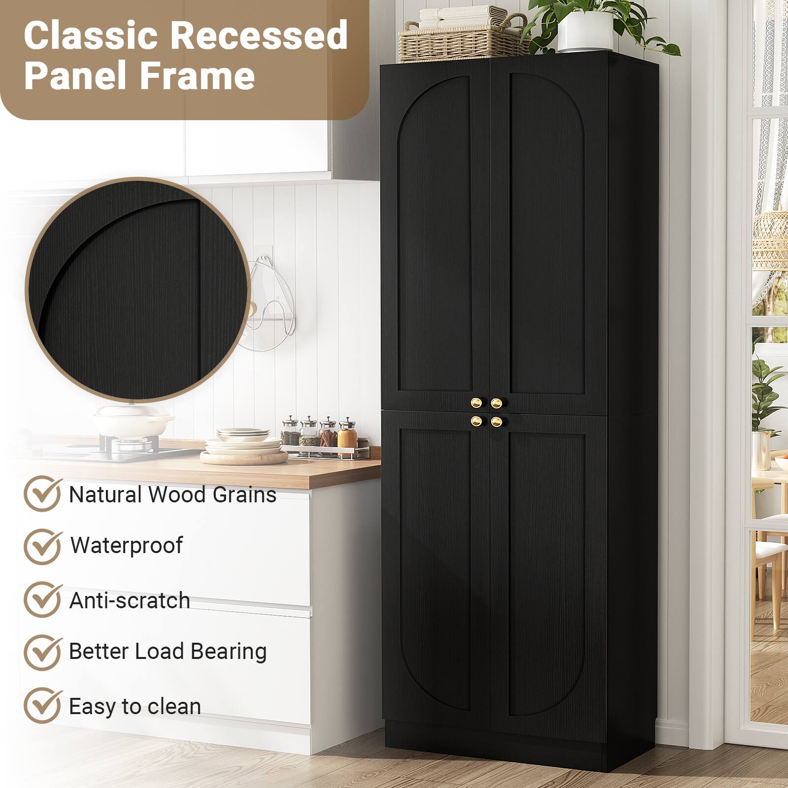 Classic Recessed Panel Frame

- Natural Wood Grains
- Waterproof
- Anti-scratch
- Better Load Bearing
- Easy to clean