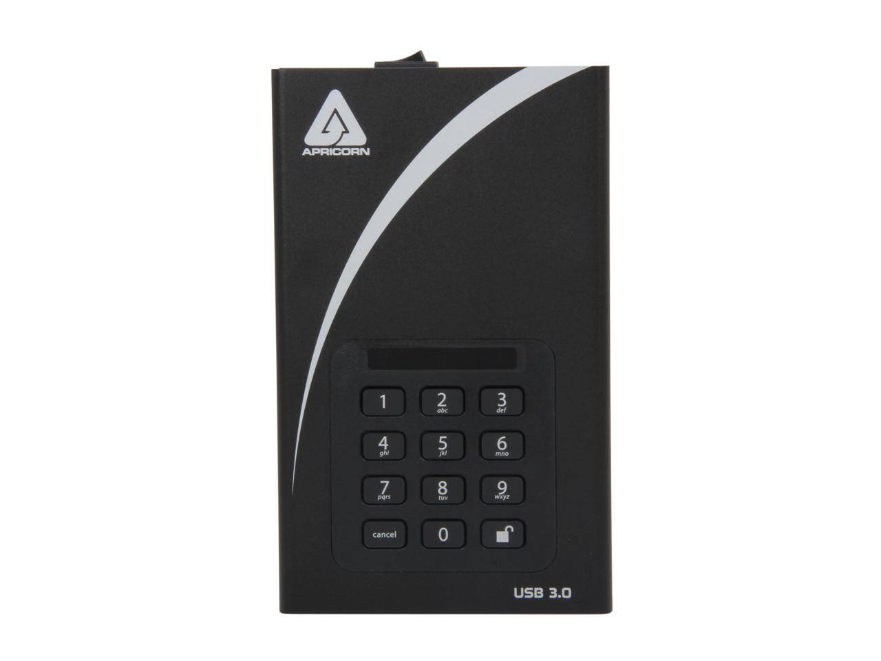 APRICORN

1 2 abc 3 def 4 ghi 5 jkl 6 mno 7 pqrs 8 tuv 9 wxyz cancel 0

USB 3.0