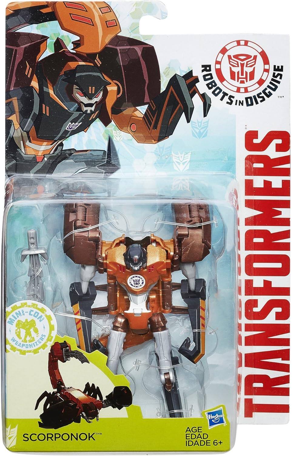 MINI-CON WEAPONIZERS SCORPONOK ROBOTS IN DISGUISE™ TRANSFORMERS Hasbro AGE EDAD IDADE 6+