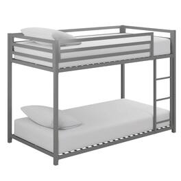 Hivvago - Twin over Twin size Modern Low Height Metal Bunk Bed - Gray