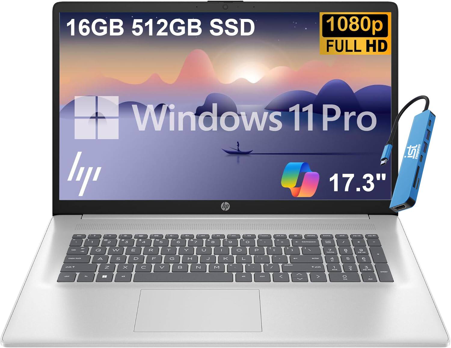 "HP - 17 17.3"" FHD Laptop - AMD Ryzen 5 with 16GB Memory - 512GB SSD - Numeric Pad - Fast Charge - Windows 11 Pro - Silver" price history on PriceWatchPro
