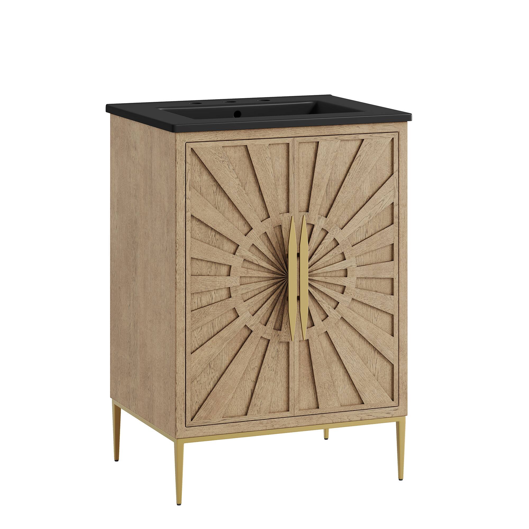 Angle. Modway - Awaken 24" Bathroom Vanity by Modway - Oak Black.