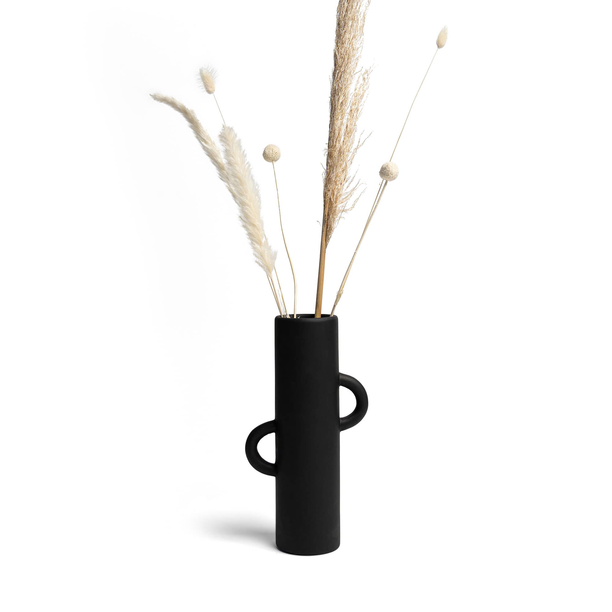 Maven Lane - Villa Moda Ari Tube-Shaped Abstract Decorative Modern Vase, Black