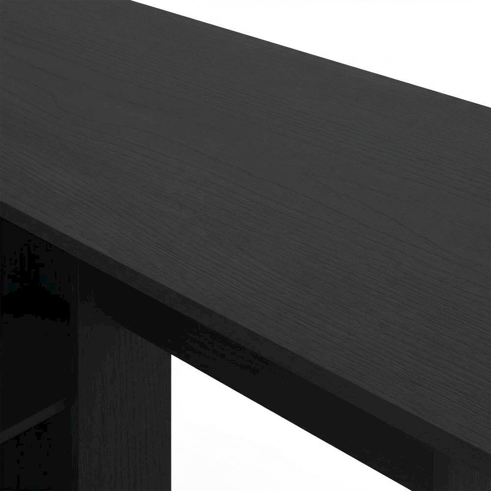 Alt View 1. BisonOffice - L-Shape Desk, Bookshelf, Americano Finish, Steel Tubes, Modern Workspace - Americano/Chrome.
