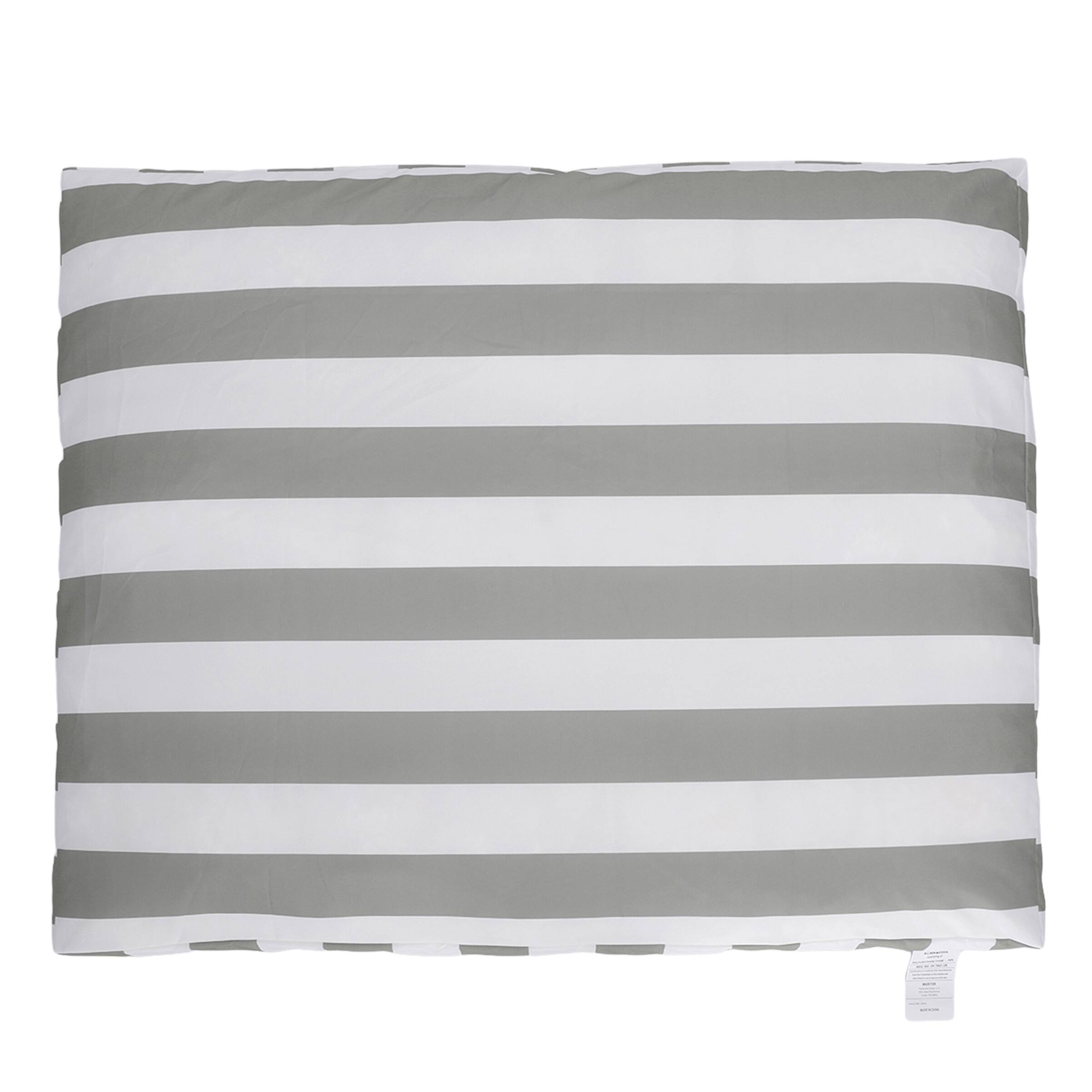 Back. PetMaker - 44in Water-Resistant Dog Bed - GrayandWhiteStripes.