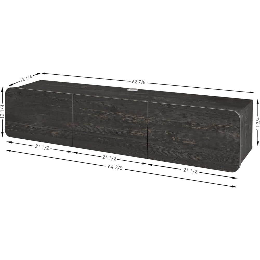 Atelier Mobili - Floating TV Stand 65 inch for up to 80 inch TV - Black