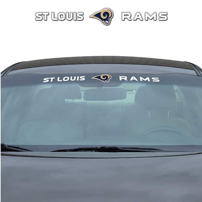 Evergreen Decor - St Louis Rams Licensed Auto Car Truck Windshield Decal - Multi